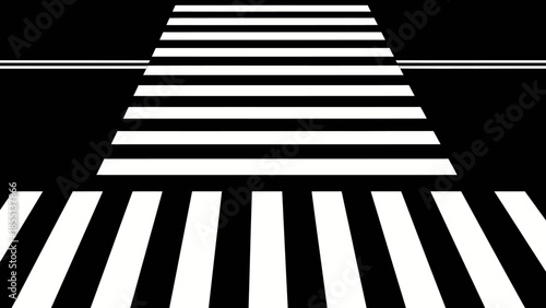 Black and White Crosswalk on Road.