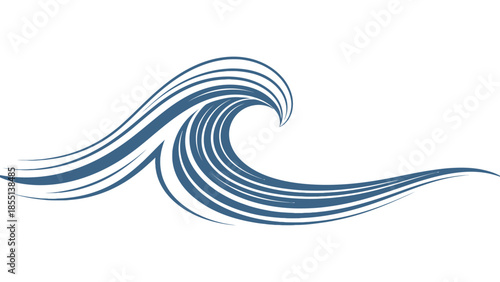 Blue Ocean Wave Illustration Design Element.