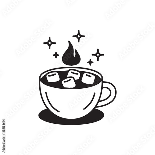 Hot Coffee Cup Icon Illustration