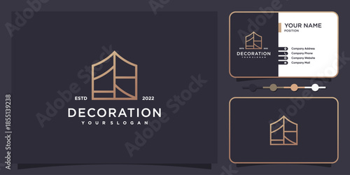 House decoration logo with creative concept Premium Vector