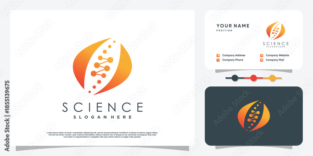 Fototapeta premium Science logo with creative element concept Premium Vector