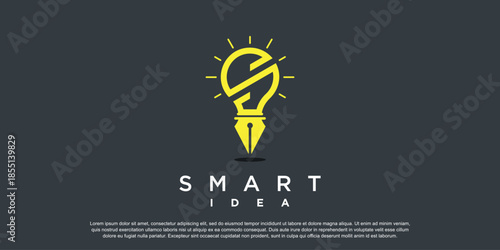 Lamp logo with letter S concept Premium Vector