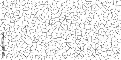 White abstract Voronoi diagram retro tiles pattern broken glass. Broken Glass Quartz natural fragment Cement kitchen decor. Broken Glass/Quartz glass fragment for Website Background