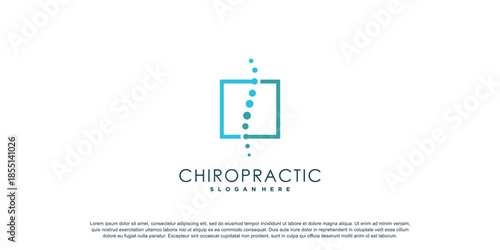 Chiropractic logo for massage and business with creative element concept Premium Vector