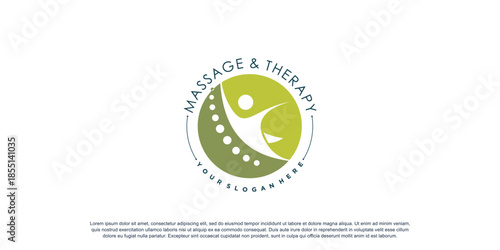 Chiropractic logo for massage and business with creative element concept Premium Vector