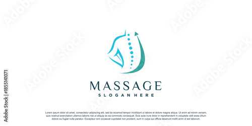 Chiropractic logo for massage and business with creative element concept Premium Vector