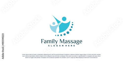 Chiropractic logo for massage and business with creative element concept Premium Vector