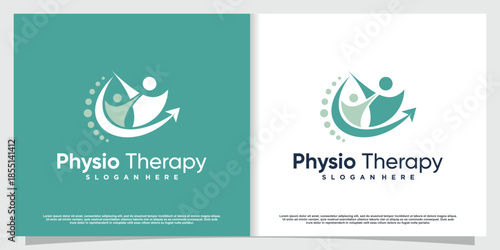 Chiropractic logo for massage and business with creative element concept Premium Vector