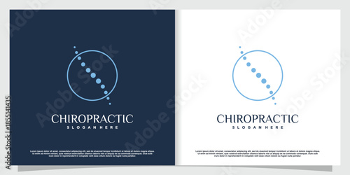 Chiropractic logo for massage and business with creative element concept Premium Vector