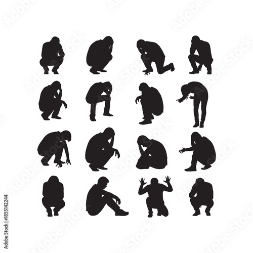 People Are Depressed Or Frustrated Silhouettes Collection