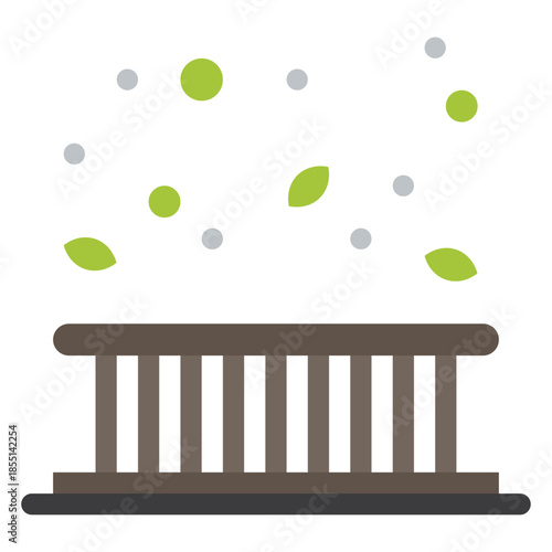 Air purifier and particles in the air: This illustration depicts an air purifier device, actively filtering airborne particles, symbolizing the purification and cleansing of the atmosphere