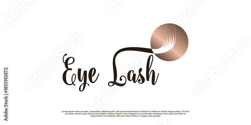 Eyelashes logo with creative concept Premium Vector