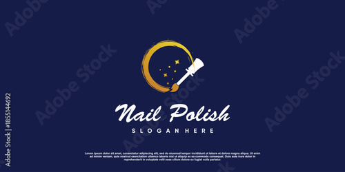 Nail beauty logo for business with creative concept Premium Vector