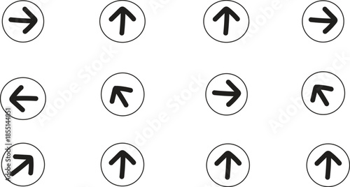 Directional arrows in circles