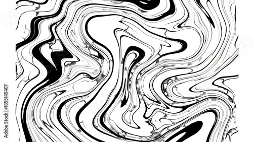 Abstract Black and White Marble Liquid Art Background Texture