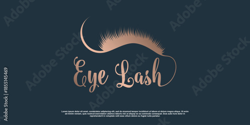 Lash logo design for beauty with creative element Premium Vector