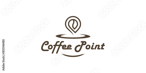 Coffe point logo vector Premium Vector