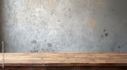 Empty wooden table with Concrete background