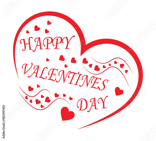 Happy Valentine’s Day Romantic Heart Shape Design