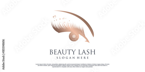 Lash logo design with creative unique concept Premium Vector
