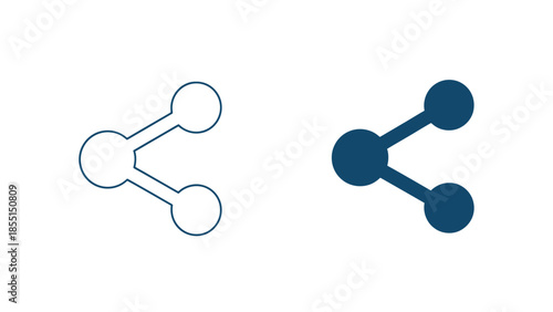 Two share icons one outlined and one filled on a white background