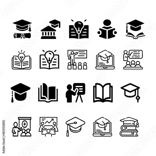 education icons set