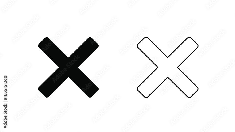 Obraz premium Black and white x symbols displayed side by side contrasting forms