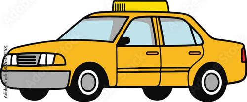 Taxi Vector on Transparent Background
