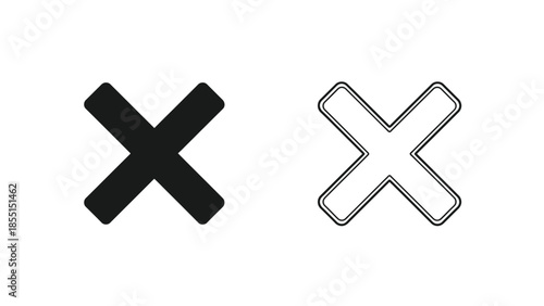 Black and white illustration depicting two crossed lines forming an x shape
