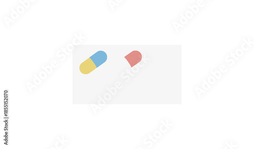 3D Pills Icon Vector Illustration Isolated on White Background
