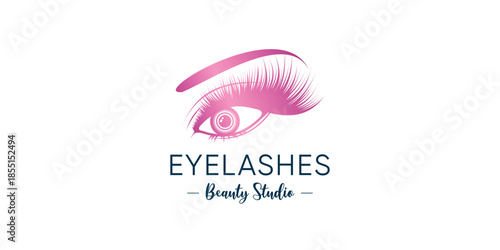 Eyelashes icon logo design with creative beauty element style Premium Vector