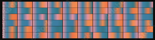 Abstract gradient pattern with blue pink orange colors in a rectangular grid for modern digital design