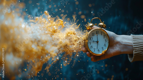  Exploding vintage clock symbolizes fleeting time and impermanence
