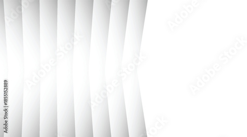 Abstract white and grey vertical lines with soft shadows creating a modern minimalist background design for presentations
