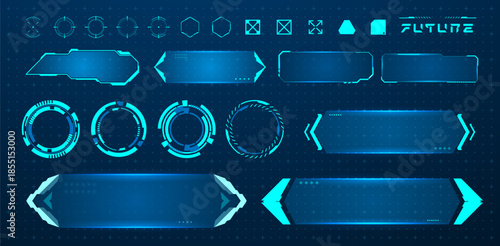Set Futuristic interface ui elements. vector illustration