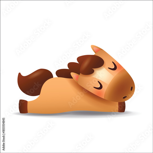 Cute Little Cartoon Horse. Chinese Zodiac