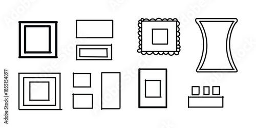 Variety of picture frame outlines and border designs