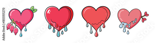Download dripping hearts vector art illustration for valentine's day graphic design projects