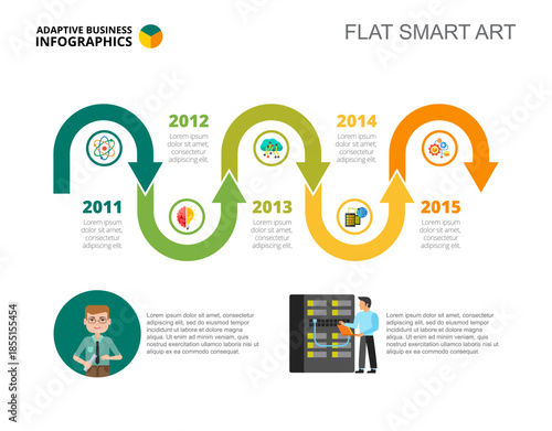 Five Steps Timeline Slide Template