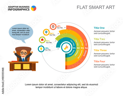 Four Options Doughnut Chart Template