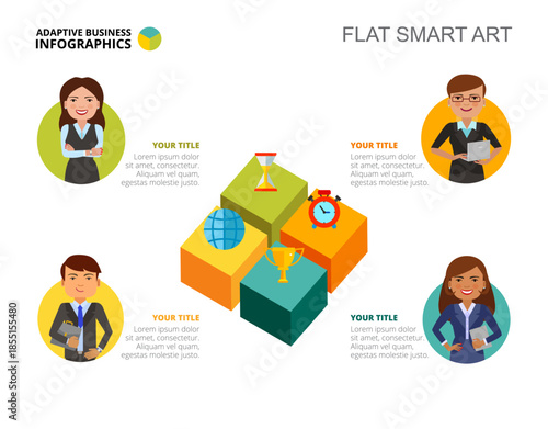 Four People Team Slide Template