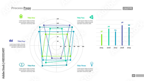 Line Diagram with Five Elements Template