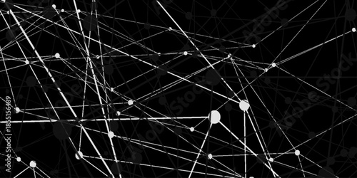 Abstract connecting dots and lines with geometric background. Geometric plexus structure cybernetic concept. Internet connection network digital technology with connecting points Represent network.