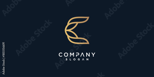 Letter C vector icon logo design with creative unique style Premium Vector