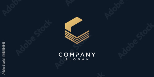 Letter C vector icon logo design with creative unique style Premium Vector