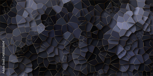 Quartz dark purple black Broken Stained-Glass Background. Voronoi diagram background. Seamless pattern shapes vector Vintage Quartz surface white for bathroom or kitchen for use....