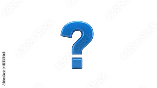 Blue question mark on Transparent Background