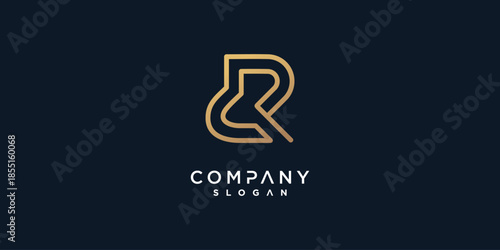 Letter R vector icon logo design with creative unique style Premium Vector