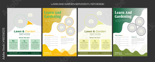lawn and garden flyer design template landscaping services Tree and gardening service poster leaflet design. Lawn Care and Gardening Services Flyer Design, Landscaping leaflet design set 