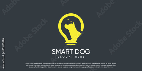 Pet icon logo design with creative element concept Premium Vector
